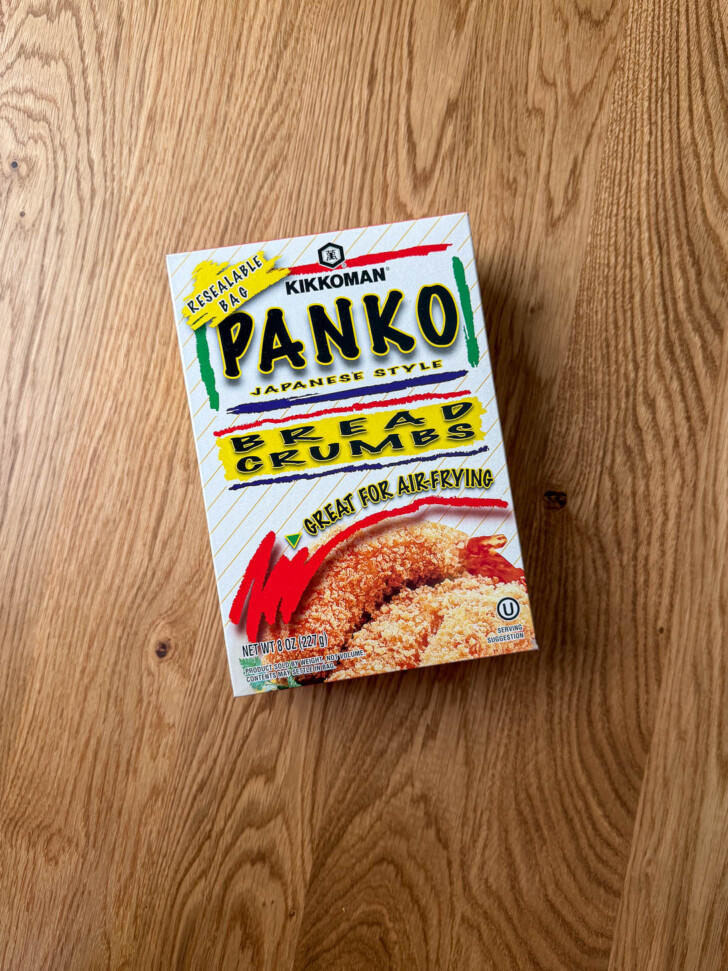 Close up shot of panko package